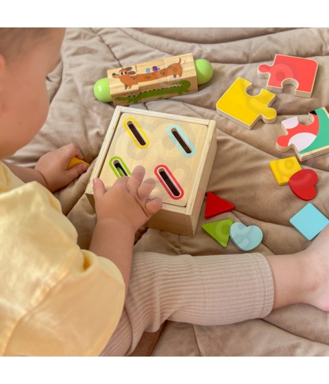 TOOKY TOY Žaislų dėžutė XXL Montessori edukacinė 7in1 sensorinė dėžutė 22-24 mėnesių