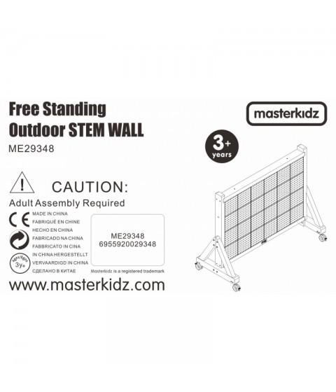 MASTERKIDZ medinė sieninė lenta XXL mokslinė kūrybinė STEM SIENA lauko