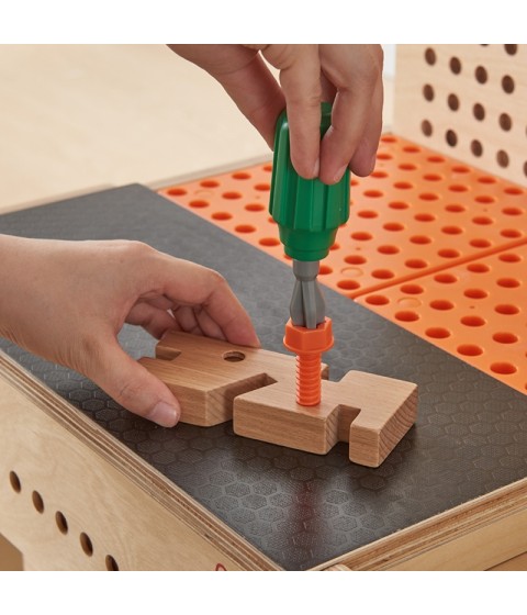 MASTERKIDZ medinės Montessori STEM dirbtuvės su įrankiais