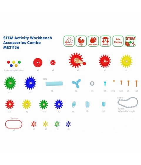 MASTERKIDZ STEM darbastalio priedų rinkinys, 111 vnt.