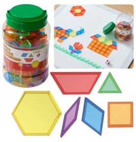 MASTERKIDZ Montessori tangram mozaikos kaladėlių rinkinys, 140 vnt.
