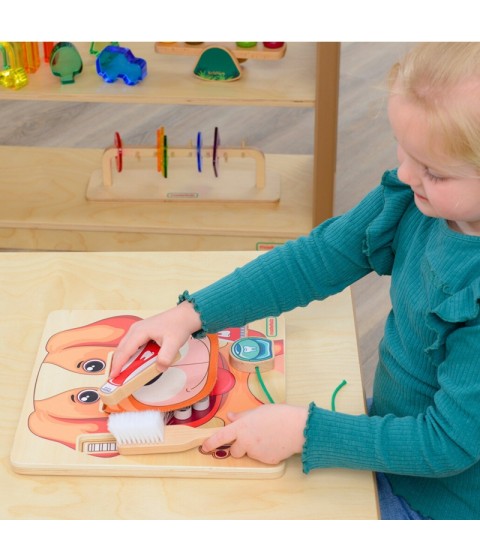 MASTERKIDZ Sveikos burnos higienos mokymasis su šunimi kaip pavyzdžiu – Montessori edukacinė sieninė diagrama
