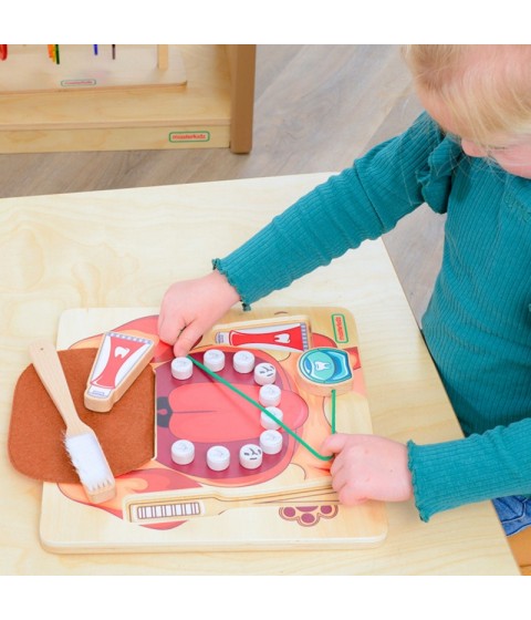 MASTERKIDZ Sveikos burnos higienos mokymasis su šunimi kaip pavyzdžiu – Montessori edukacinė sieninė diagrama
