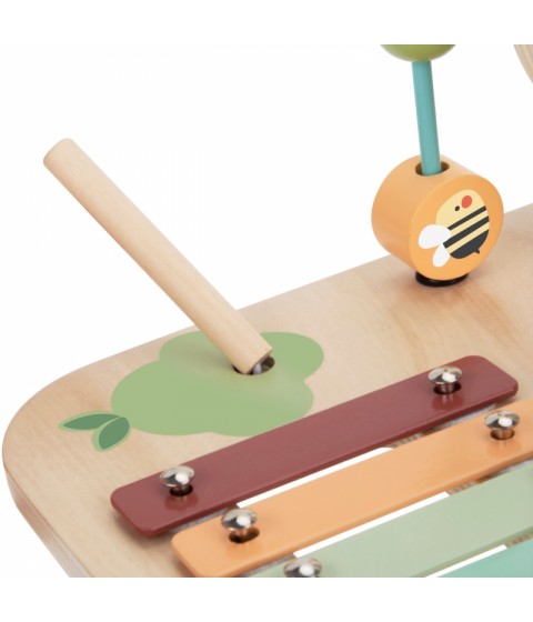 WOOPIE GREEN medinis edukacinis stalas muzikinis sensorinis labirintas 5 viename