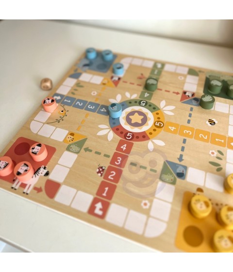 WOOPIE GREEN Loginiai stalo žaidimai 2 viename Ludo + Gyvatės ir kopėčios