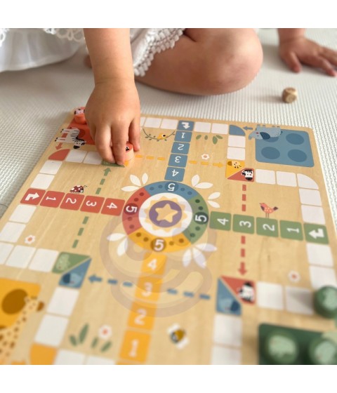 WOOPIE GREEN Loginiai stalo žaidimai 2 viename Ludo + Gyvatės ir kopėčios
