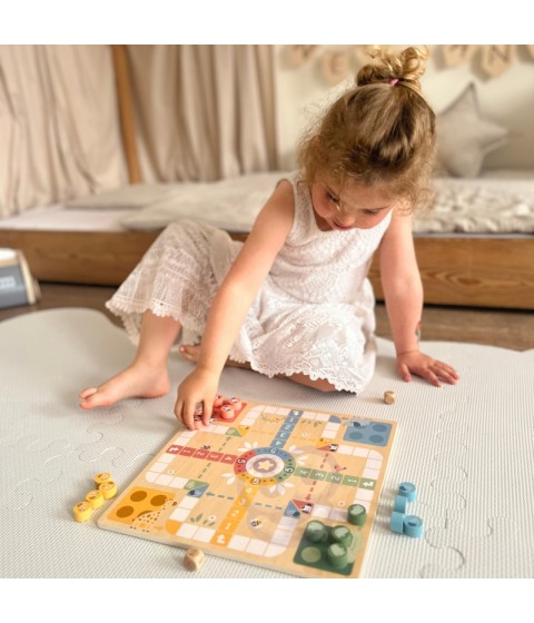 WOOPIE GREEN Loginiai stalo žaidimai 2 viename Ludo + Gyvatės ir kopėčios