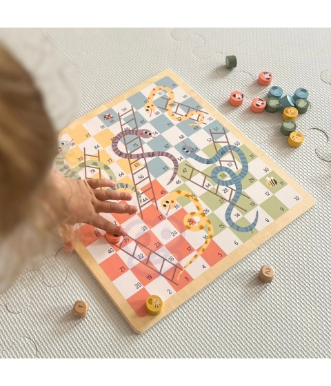 WOOPIE GREEN Loginiai stalo žaidimai 2 viename Ludo + Gyvatės ir kopėčios
