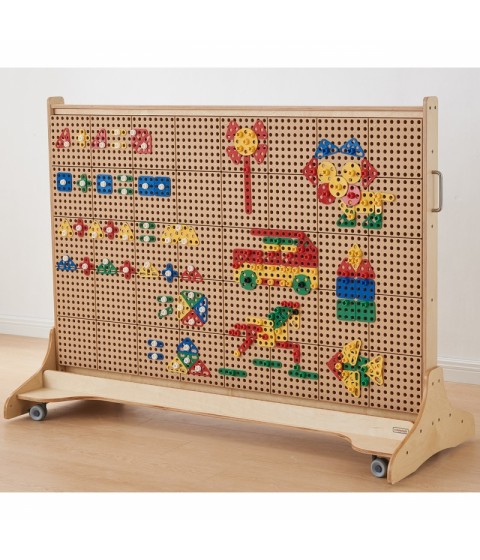 MASTERKIDZ geometrinių formų kaladėlių rinkinys STEM sienų plokštėms, 260 vnt.