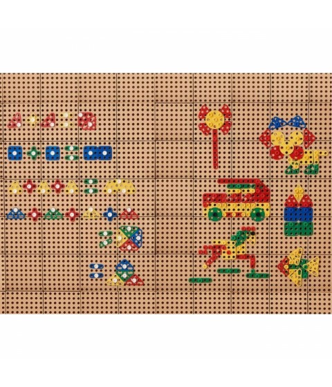 MASTERKIDZ geometrinių formų kaladėlių rinkinys STEM sienų plokštėms, 260 vnt.