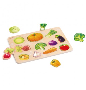 CLASSIC WORLD medinė Montessori daržovių dėlionė
