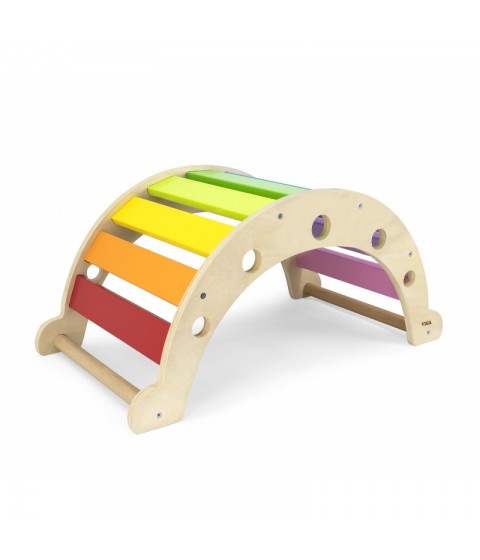 VIGA medinis supamasis tiltelis 2 viename Montessori vaivorykštės sūpynės