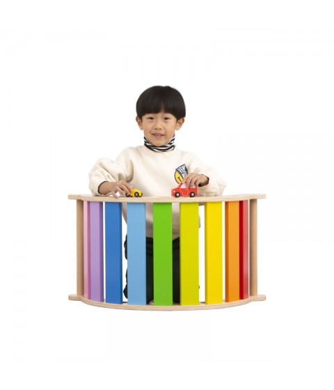 VIGA medinis supamasis tiltelis 2 viename Montessori vaivorykštės sūpynės