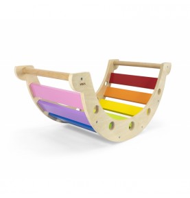 VIGA medinis supamasis tiltelis 2 viename Montessori vaivorykštės sūpynės