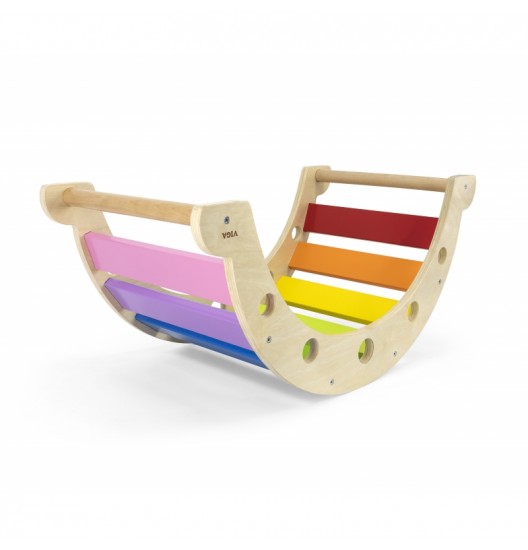 VIGA medinis supamasis tiltelis 2 viename Montessori vaivorykštės sūpynės