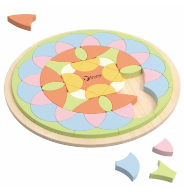 KLASIKINIS PASAULIS Pastelinės Mandala Montessori Dėlionės Mozaikos Gėlės