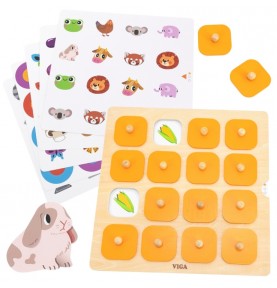 „Viga Memory“ – atspėk paveikslėlius, atminties žaidimas, 10 Montessori kortelių