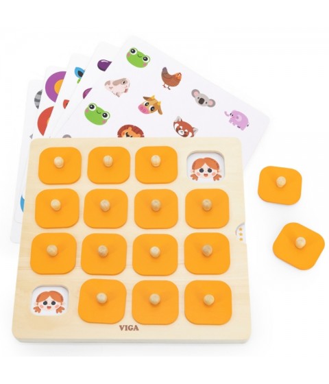 „Viga Memory“ – atspėk paveikslėlius, atminties žaidimas, 10 Montessori kortelių
