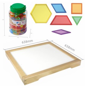 MASTERKIDZ LED sensorinė dėžutė + Montessori mozaikos kaladėlės, 140 vnt.