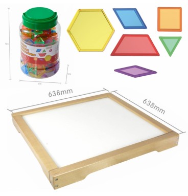MASTERKIDZ LED sensorinė dėžutė + Montessori mozaikos kaladėlės, 140 vnt.
