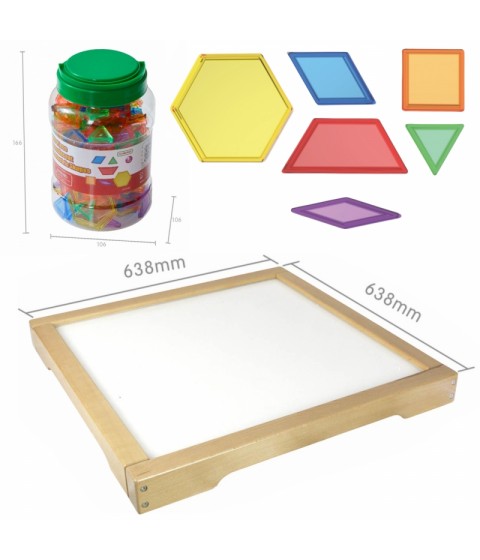 MASTERKIDZ LED sensorinė dėžutė + Montessori mozaikos kaladėlės, 140 vnt.