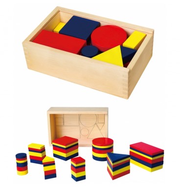 Mediniai Dienes kaladėlės Geometrinės figūros Viga Toys Montessori