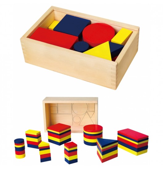 Mediniai Dienes kaladėlės Geometrinės figūros Viga Toys Montessori