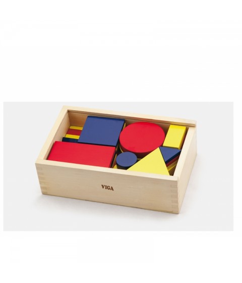 Mediniai Dienes kaladėlės Geometrinės figūros Viga Toys Montessori