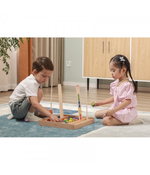 VIGA medinis edukacinis žaidimas „Loginiai karoliukai“, 104 Montessori detalės