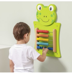 VIGA medinė manipuliavimo lenta „Abacus Frog“ FSC Montessori sertifikatas