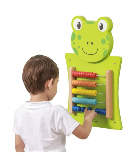 VIGA medinė manipuliavimo lenta „Abacus Frog“ FSC Montessori sertifikatas