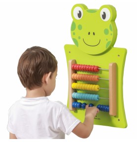 VIGA medinė manipuliavimo lenta „Abacus Frog“ FSC Montessori sertifikatas