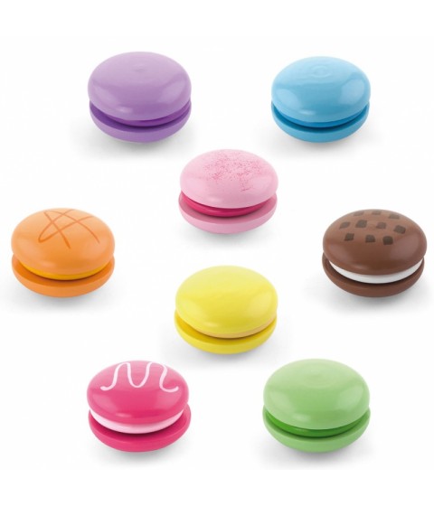 VIGA medinių sausainių rinkinys, spalvingi sausainiai „Macaroon“, 8 vnt.
