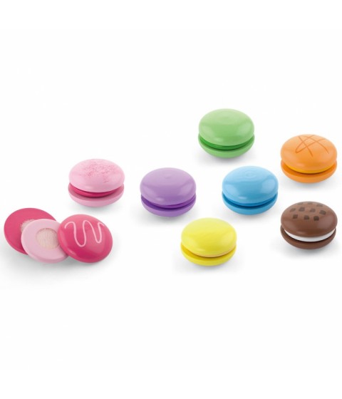VIGA medinių sausainių rinkinys, spalvingi sausainiai „Macaroon“, 8 vnt.