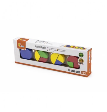 VIGA medinė dėlionė „Matematinės trupmenos“, 10 Montessori kaladėlių