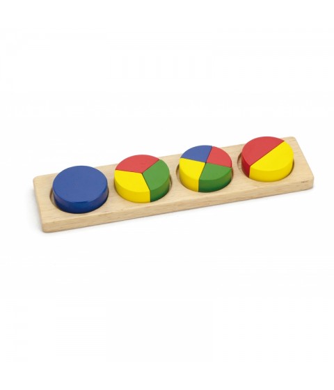 VIGA medinė dėlionė „Matematinės trupmenos“, 10 Montessori kaladėlių