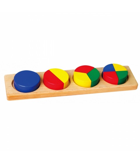 VIGA medinė dėlionė „Matematinės trupmenos“, 10 Montessori kaladėlių