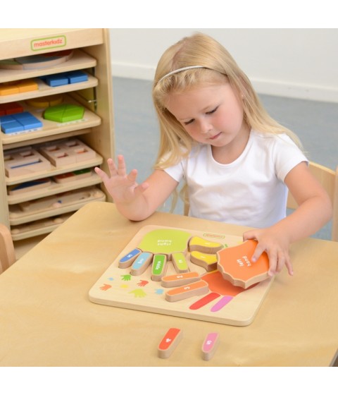 MASTERKIDZ edukacinė medinė pirštų skaičiavimo lenta