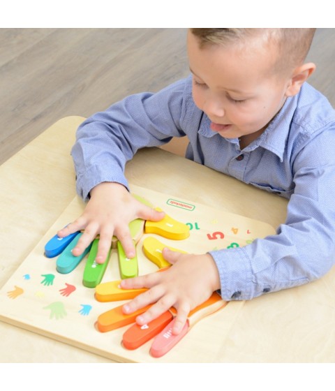 MASTERKIDZ edukacinė medinė pirštų skaičiavimo lenta