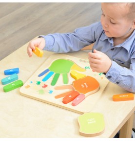 MASTERKIDZ edukacinė medinė pirštų skaičiavimo lenta