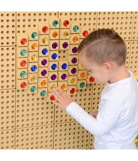 MASTERKIDZ akriliniai spalvoti deimantai STEM mokslo lentai, 72 dalys