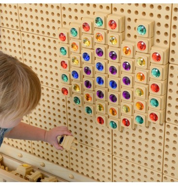 MASTERKIDZ akriliniai spalvoti deimantai STEM mokslo lentai, 72 dalys