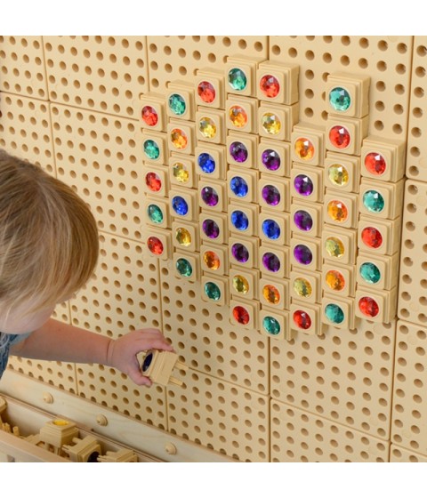 MASTERKIDZ akriliniai spalvoti deimantai STEM mokslo lentai, 72 dalys