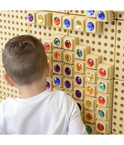 MASTERKIDZ akriliniai spalvoti deimantai STEM mokslo lentai, 72 dalys