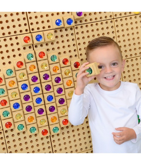 MASTERKIDZ akriliniai spalvoti deimantai STEM mokslo lentai, 72 dalys