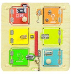MASTERKIDZ Mokymosi atidaryti ir uždaryti spynas sieninė manipuliavimo lenta