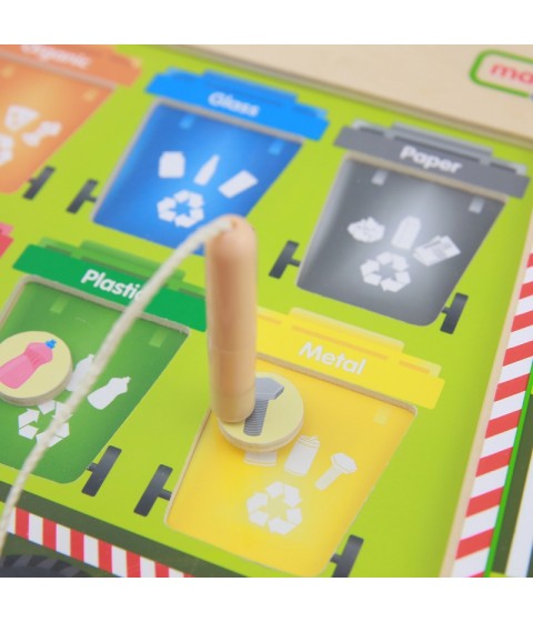 MASTERKIDZ magnetinė lenta, atliekų rūšiavimo Montessori perdirbimo sunkvežimis