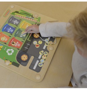 MASTERKIDZ magnetinė lenta, atliekų rūšiavimo Montessori perdirbimo sunkvežimis