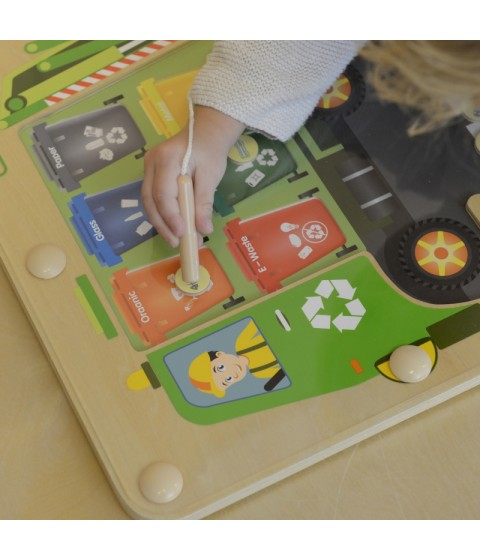 MASTERKIDZ magnetinė lenta, atliekų rūšiavimo Montessori perdirbimo sunkvežimis