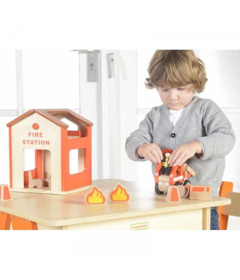MASTERKIDZ mini gaisrinės medinis rinkinys